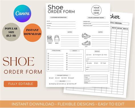 fake shoe order form|shoe order form pdf.